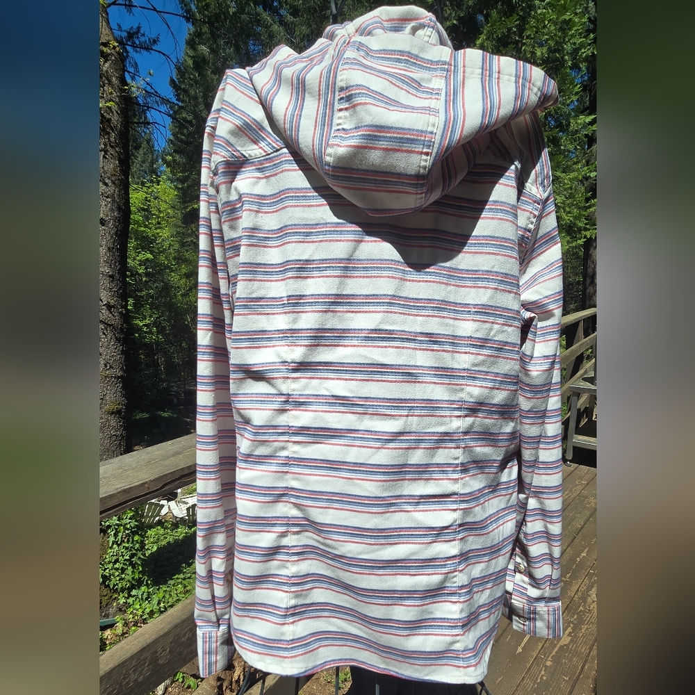 Mountain Hardwear White Striped Button-Up Lightweight Hoodie SzM - Picture 7 of 15